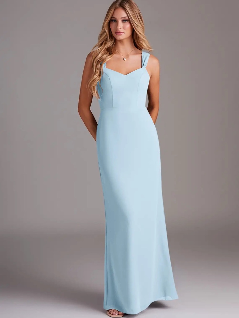 Azazie Light Blue Sweetheart Neckline Dress